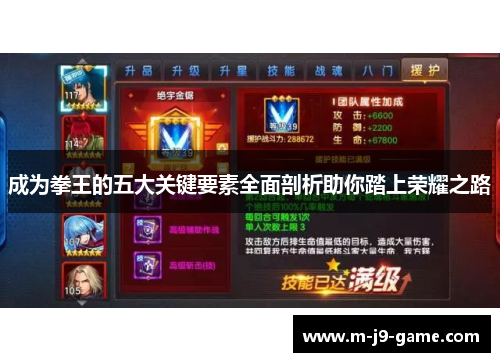 成为拳王的五大关键要素全面剖析助你踏上荣耀之路 成为拳王的五大关键要素全面剖析助你踏上荣耀之路